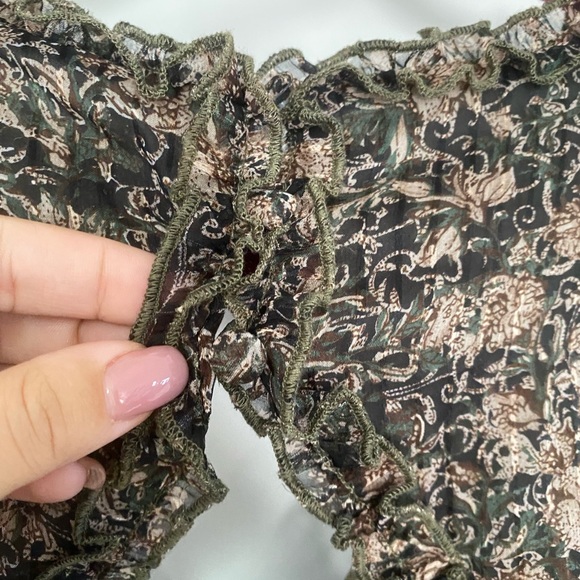 Honey Open Back Green and Black Print Dress - Picture 12 of 13